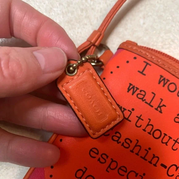 Coach Graphic Pink and Orange Wristlet - Picture 3 of 9
